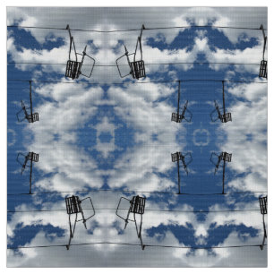Remonte-pentes et tissu de photo de ciel nuageux