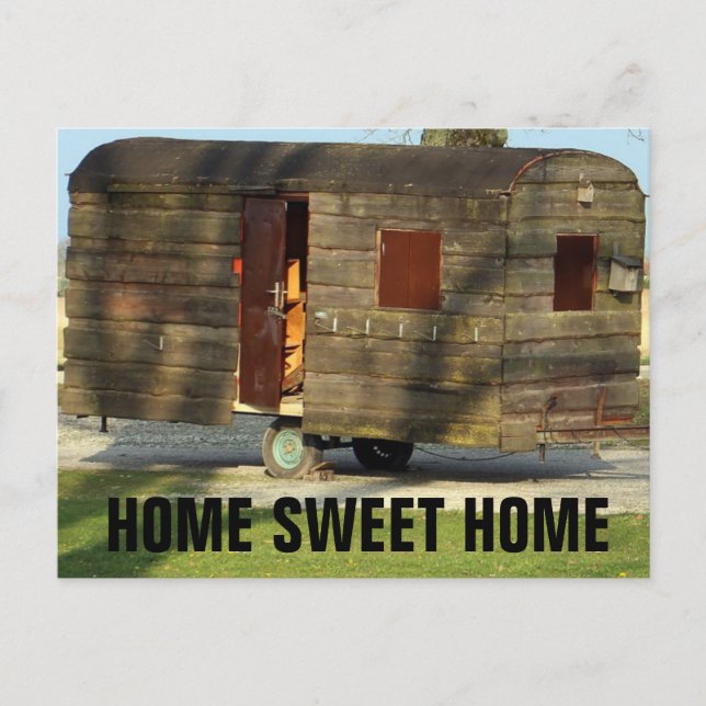 Remorque en bois Camper CARTES Postales HOME SWEET (Devant)