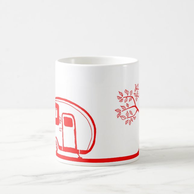 Remorque et tasse rouges 15oz d'arbre (Centre)