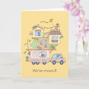 Remorque Nouvelle adresse Faire-part jaune vierge