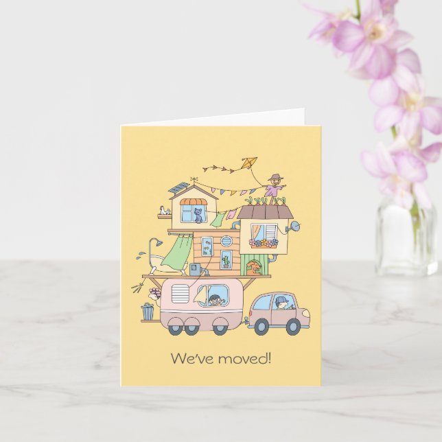 Remorque Nouvelle adresse Faire-part jaune vierge (Orchidée)