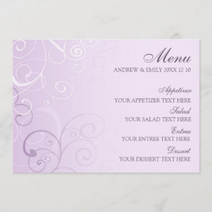 Remous de lavande de menu de mariage