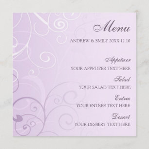 Remous de lavande de menu de mariage
