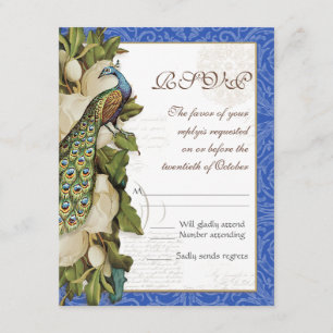 Remous floral mariage damassé RSVP de magnolia de