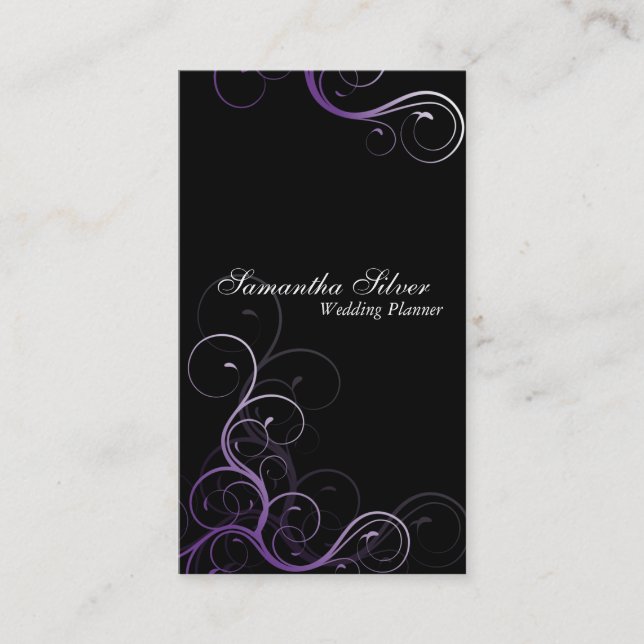 Remous pourpre de carte de visite élégant de (Devant)