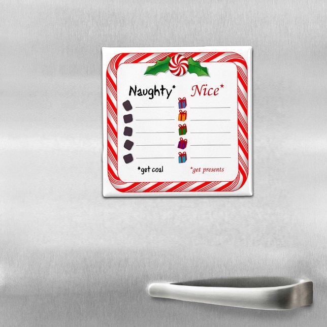 Remplir dans les Blanks Magnet Naughty ou Nice (Did you make the list? Naughty and Nice List Magnet.)