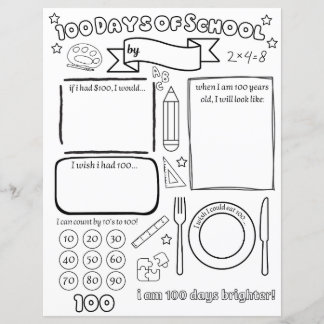 Remplissez en blanc 100 jours d'école