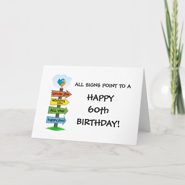 Remplissez Les Signes Fun 60e Anniversaire Carte (Devant)