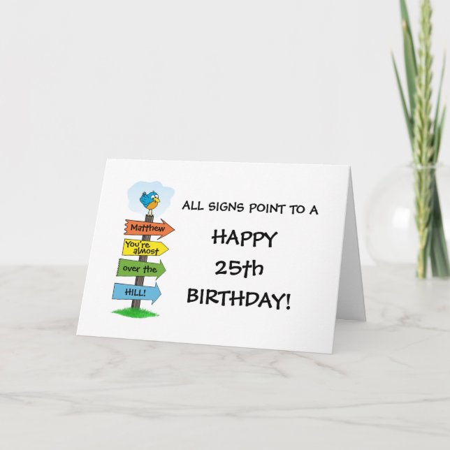 Remplissez Les Signes Fun Carte d'Anniversaire 25e (Devant)