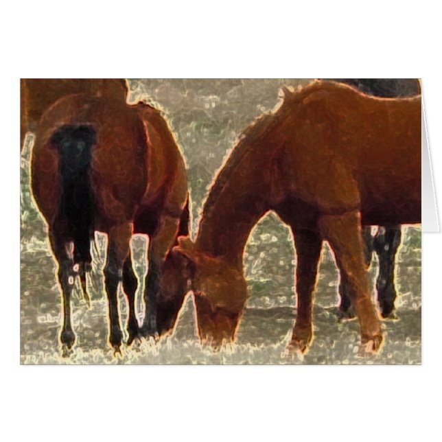 Remuda Herd Grazes - Ranch Chevaux de vache - Blan (Devant horizontal)