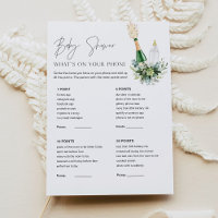 REMY Baby shower Ce qui est sur votre carte de jeu