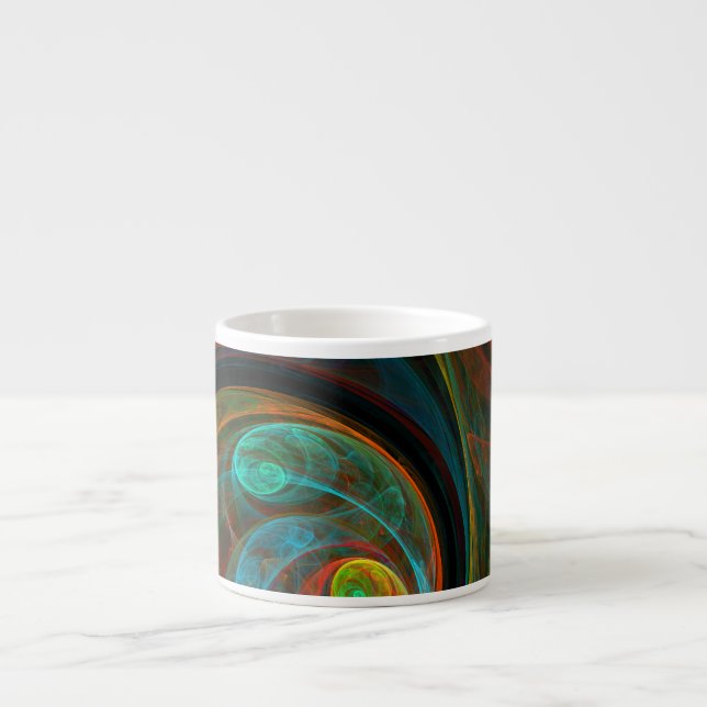 Renaissance bleu Art Abstrait Espresso Mug (Devant)