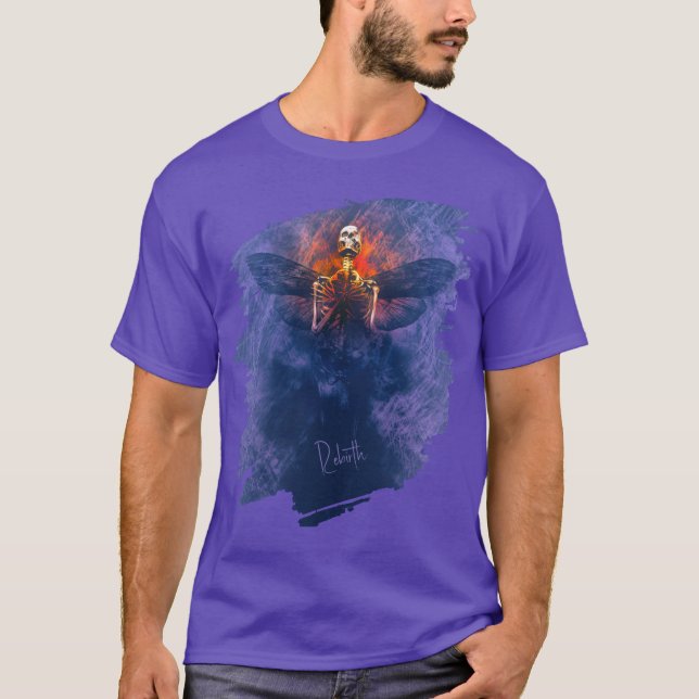 Renaissance. Squelette avec ailes levant T-shirt (Devant)