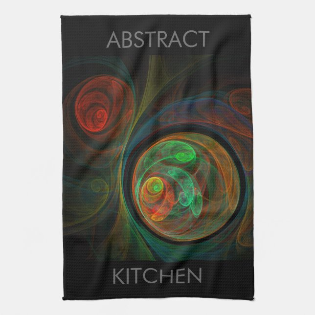 Renaissance Vert Abstrait Art Serviette de cuisine (Vertical)
