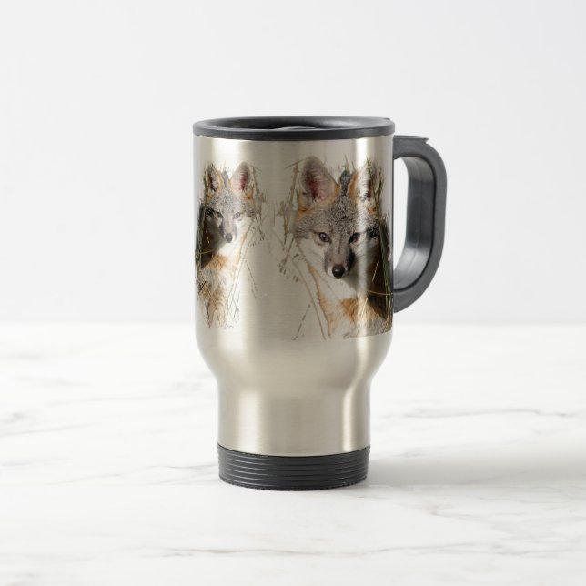 Renard 3 côtés Voyage Mug (Devant droit)
