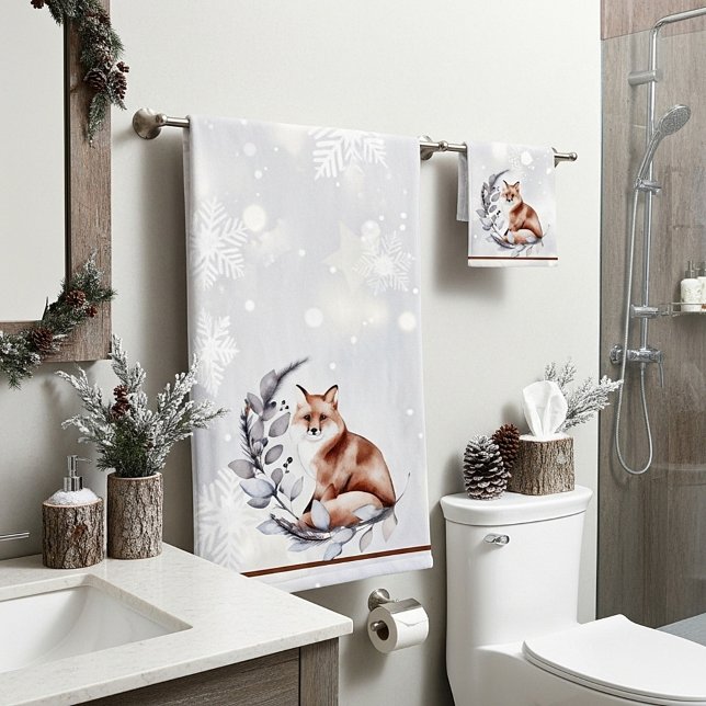 Renard aquarelle et neige de fêtes (Créateur téléchargé)