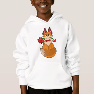 Renard avec fleur Rose