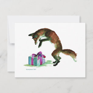 renard avec le présent