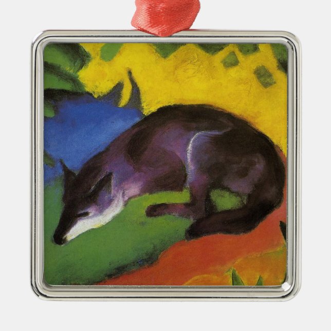 Renard bleu (par Franz Marc) Ornement en céramique (Devant)