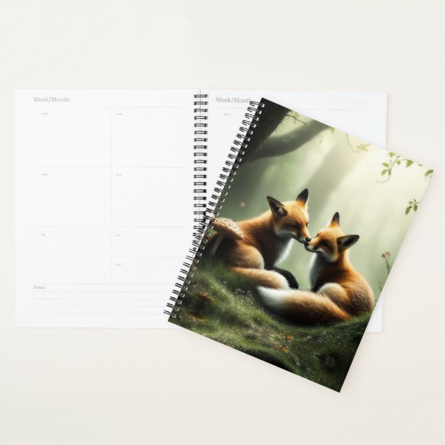 Renard câlin dans une forêt brumeuse  (Devant avec enveloppe)