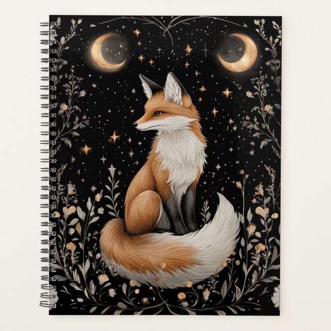 Renard céleste mystique et fleurs (Devant)
