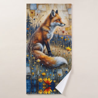 Renard dans une prairie fleurie