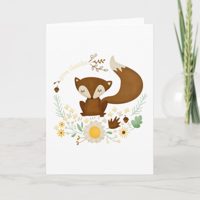 Renard d'automne Remerciements Carte de voeux (Devant)