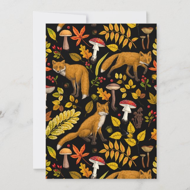 Renard d'automne sur noir (Devant)