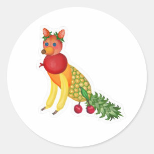 renard de fruits ! Autocollant