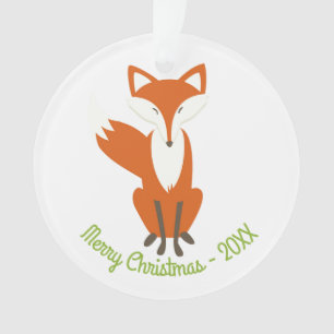 Renard de la forêt Joyeux Noël - Ornement Rond