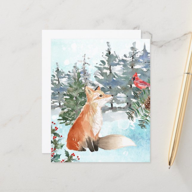 Renard de Noël de bois budgétaire (Devant/Arrière en situation)