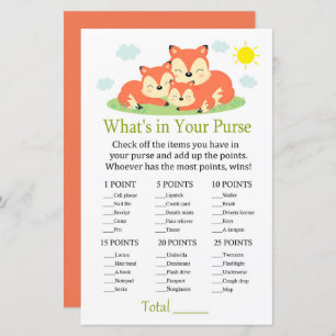 Renard endormi Qu'est-ce qu'il y a dans votre sac 