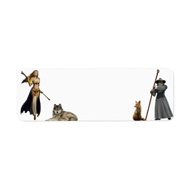 renard et loup avec figures v 2 étiquette (Devant)