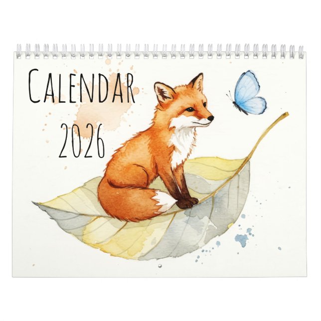 Renard et papillon  Calendrier (Protection)