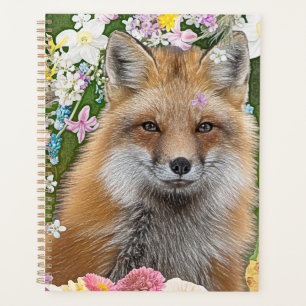 Renard Fairytale dans le champ des fleurs