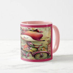 Renard Fantaisiste sur Mug Magique Floral de Bicyc