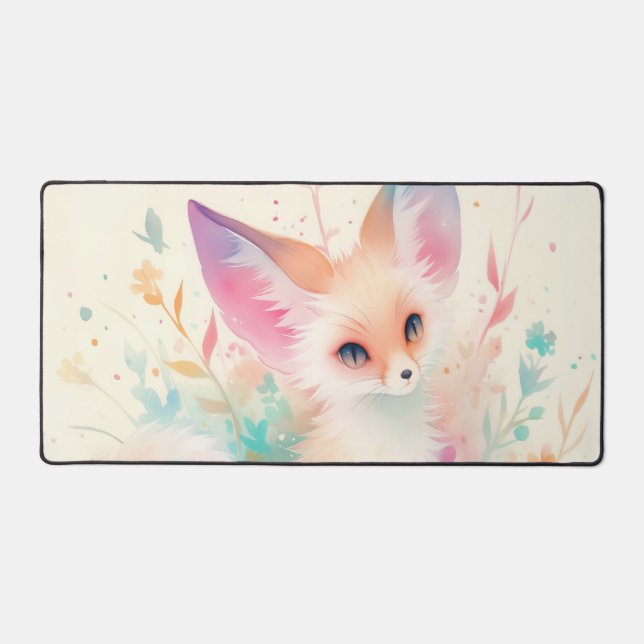 Renard Fennec Éthéré Pastel Arc-en-Ciel Aquarelle (Recto)