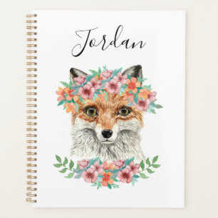 Renard floral Ajouter Votre Nom