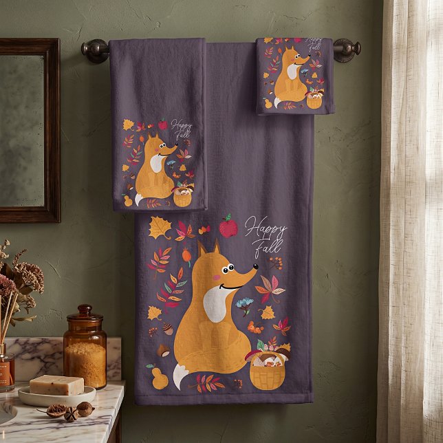 Renard mignon d'automne avec texte personnalisé  (Créateur téléchargé)