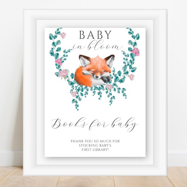 Renard mignon endormi - livres pour bébé affiche (Créateur téléchargé)