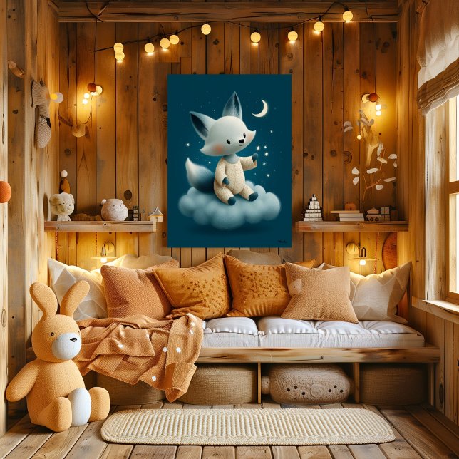Renard mignon sur nuage Décoration de chambre de b (Créateur téléchargé)