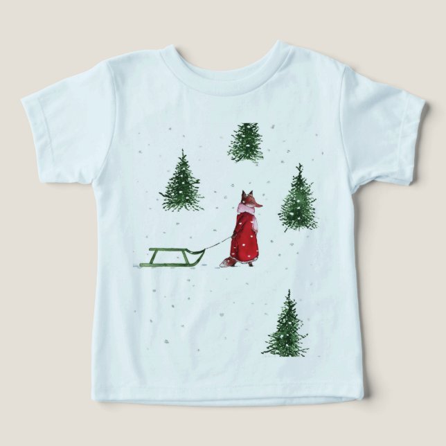 Renard mou dans la forêt hivernale de neige (Design Recto)