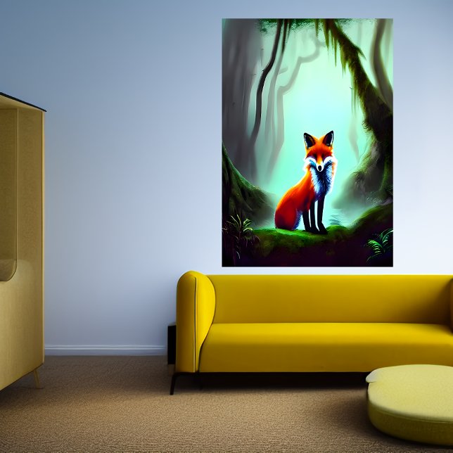 Renard rouge dans la jungle | AI Art Poster (Créateur téléchargé)