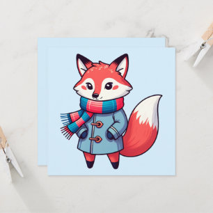 Renard roux hivernale enfantin