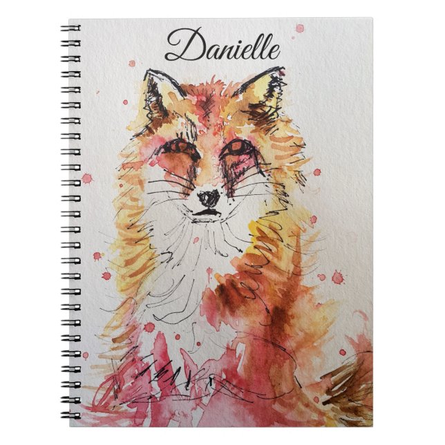 Renard roux renards filles mignonnes nom Cahier (Devant)