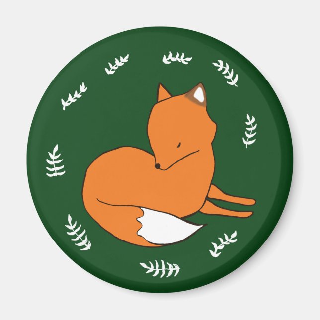 Renard Standard, Aimant Rond 5,7 Cm (Devant)