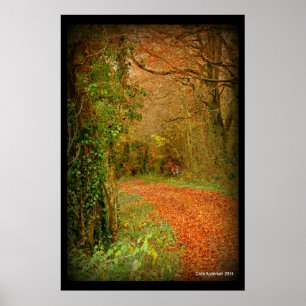 Renard sur le Golden Path Poster ~ Imaginaire