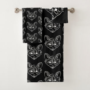 Renard tribal noir et blanc