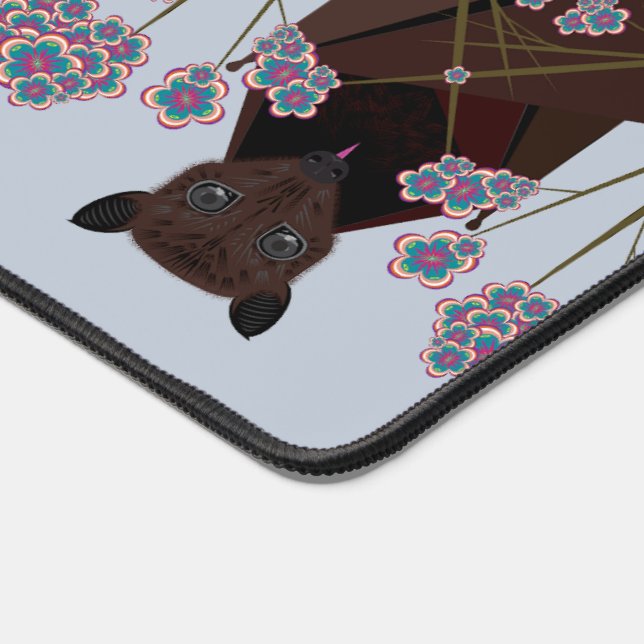 Renard volant Sky Blue Desk Mat (Coin)