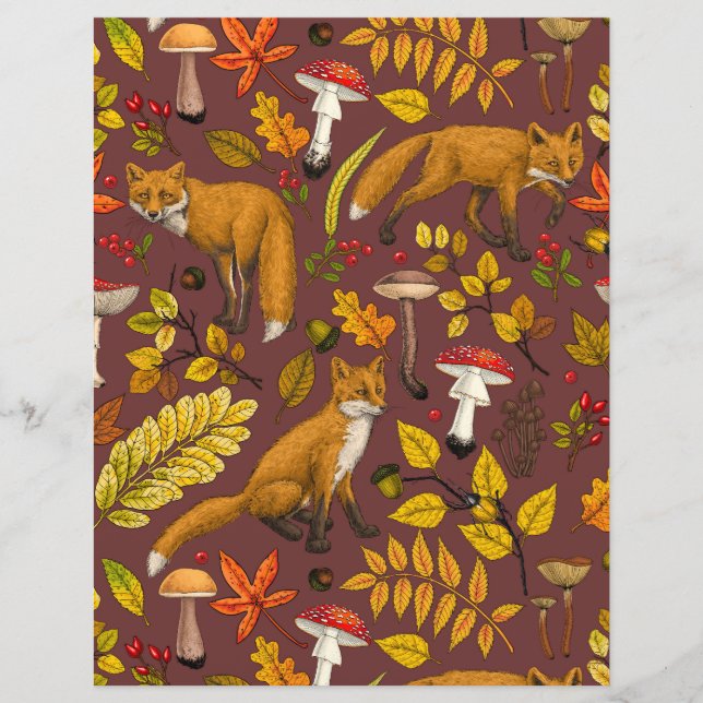 Renards d'automne sur chocolat brun (Devant)